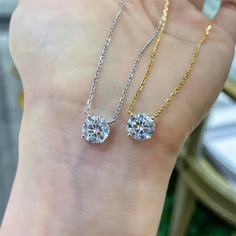 EWYA Luxury 1/2/3/5CT Real D Color Moissanite Pendant Necklace For Women Men 925 Silver Plated 18K Bridal Neck Fine Jewelry Gift JNi3 shop