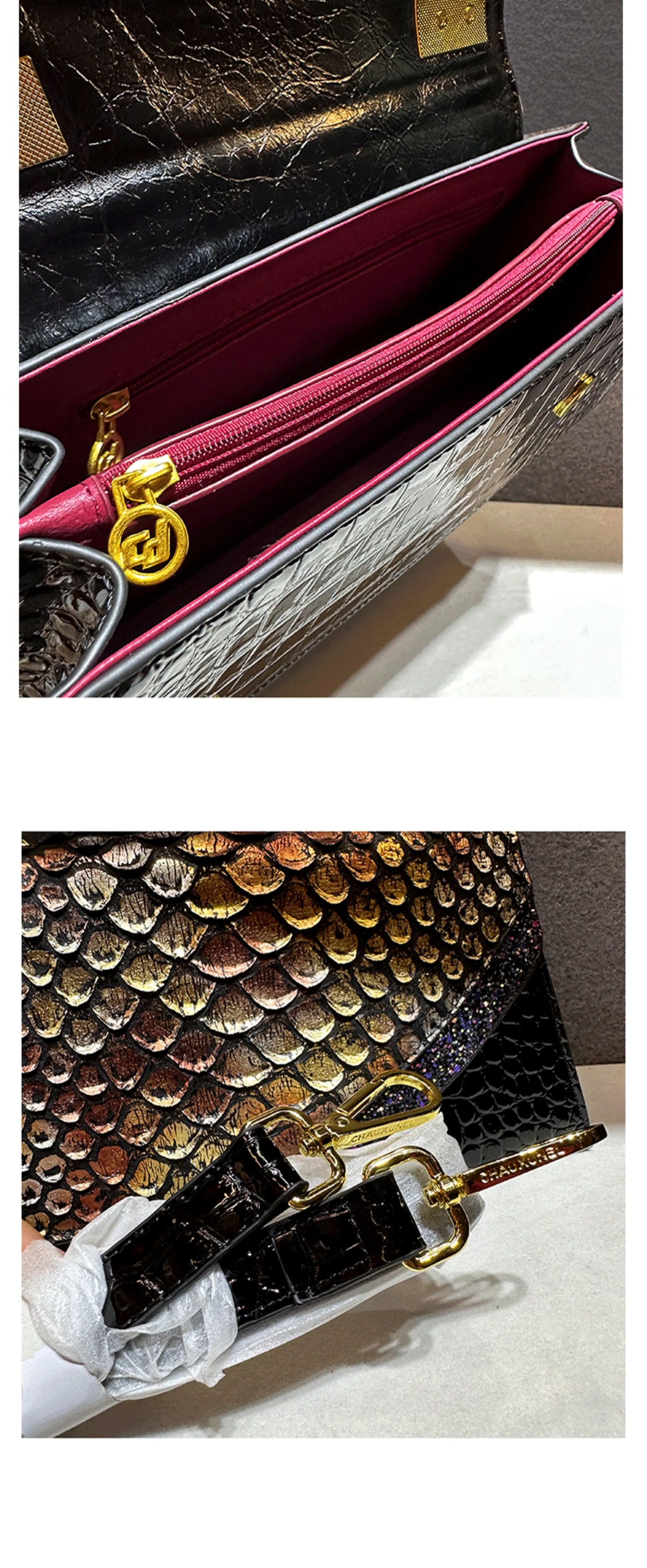 Luxury Designer Brand New Cowhide High Quality Fashion Handbag Dragon Scale Crocodile Print Shoulder Bag for Women Hot Sale 가방