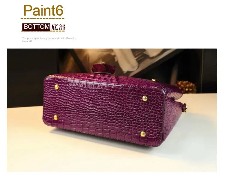 Genuine Leather Women's Handbags Crocodile Pattern Lady Flower Tassel Shoulder Messenger Bag Fashion Wedding Top Handle Bags JNi3 shop
