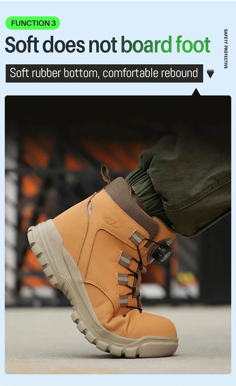 Waterproof Safety Boots Men Indestructible Steel Toe Work Boots Anti-smash Stab-resistant Safety Shoes Biker Botas Para Hombre JNi3 shop