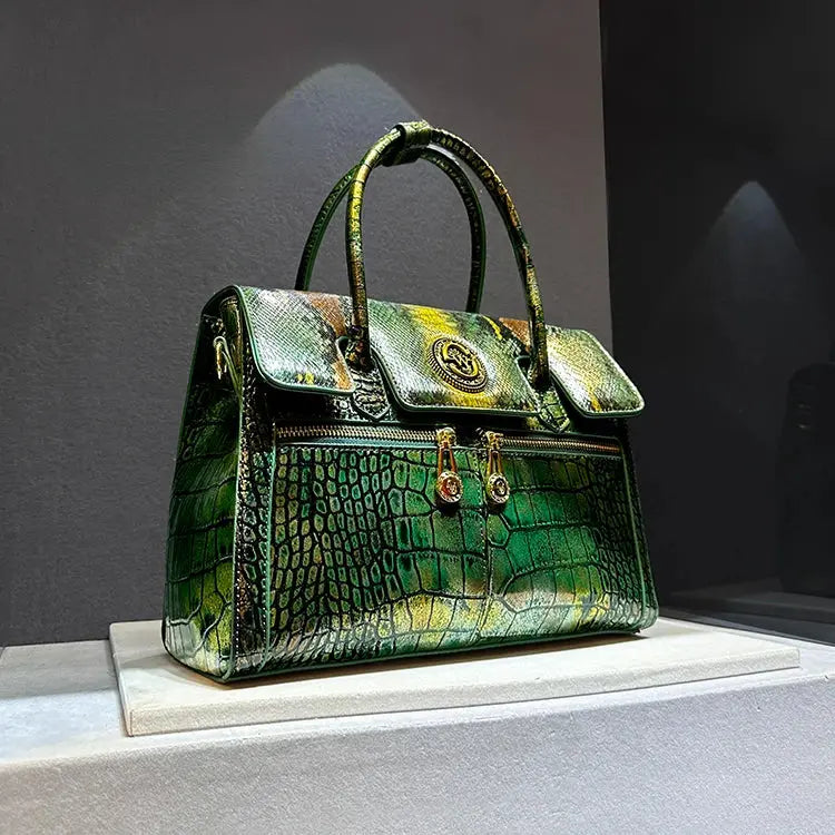 Luxury designer brand сумка женская new high quality cowhide handbag Fashion crocodile print shoulder bag for women 가방 Hot sale JNi3 shop