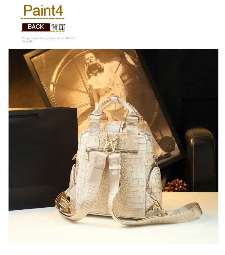 Luxury Designer Brand New High Quality Cowhide Backpack Female Fashion Large Capacity Hand Bill Shoulder Multi-functional Bag