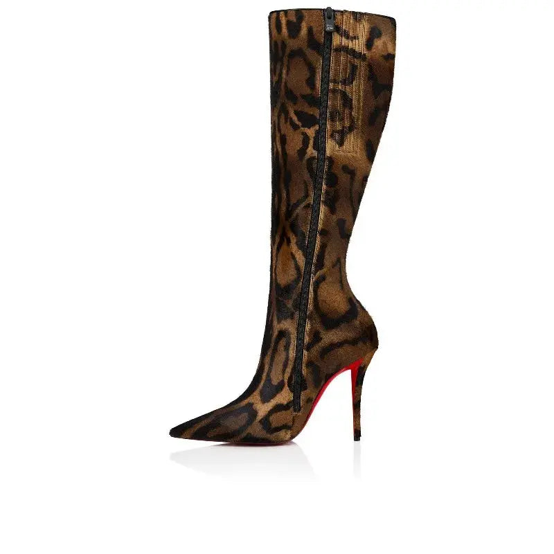 sexy suede leopardprint pointed banquetboots JNi3 shop