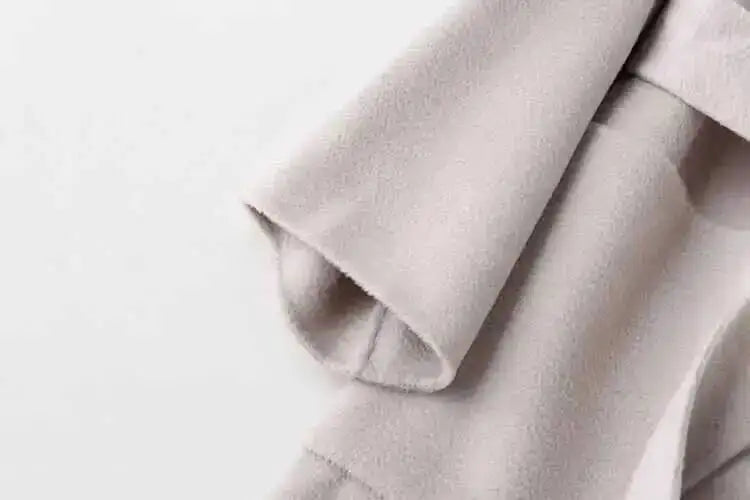 LANMREM 2025 High-End Water Ripple Double-Sided Wool Coat | Long Robe-Style