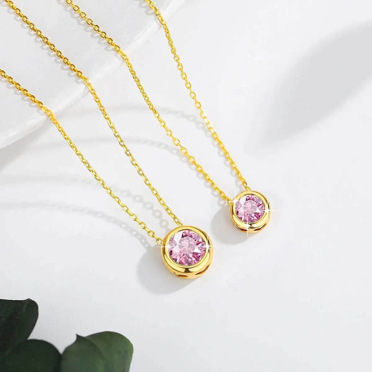 Real 18k Gold Necklace GRA Pink Moissanite Diamond Pendant 0.5ct/1ct Pure AU750 Fine Jewelry Wedding Anniversary Gift for Women JNi3 shop