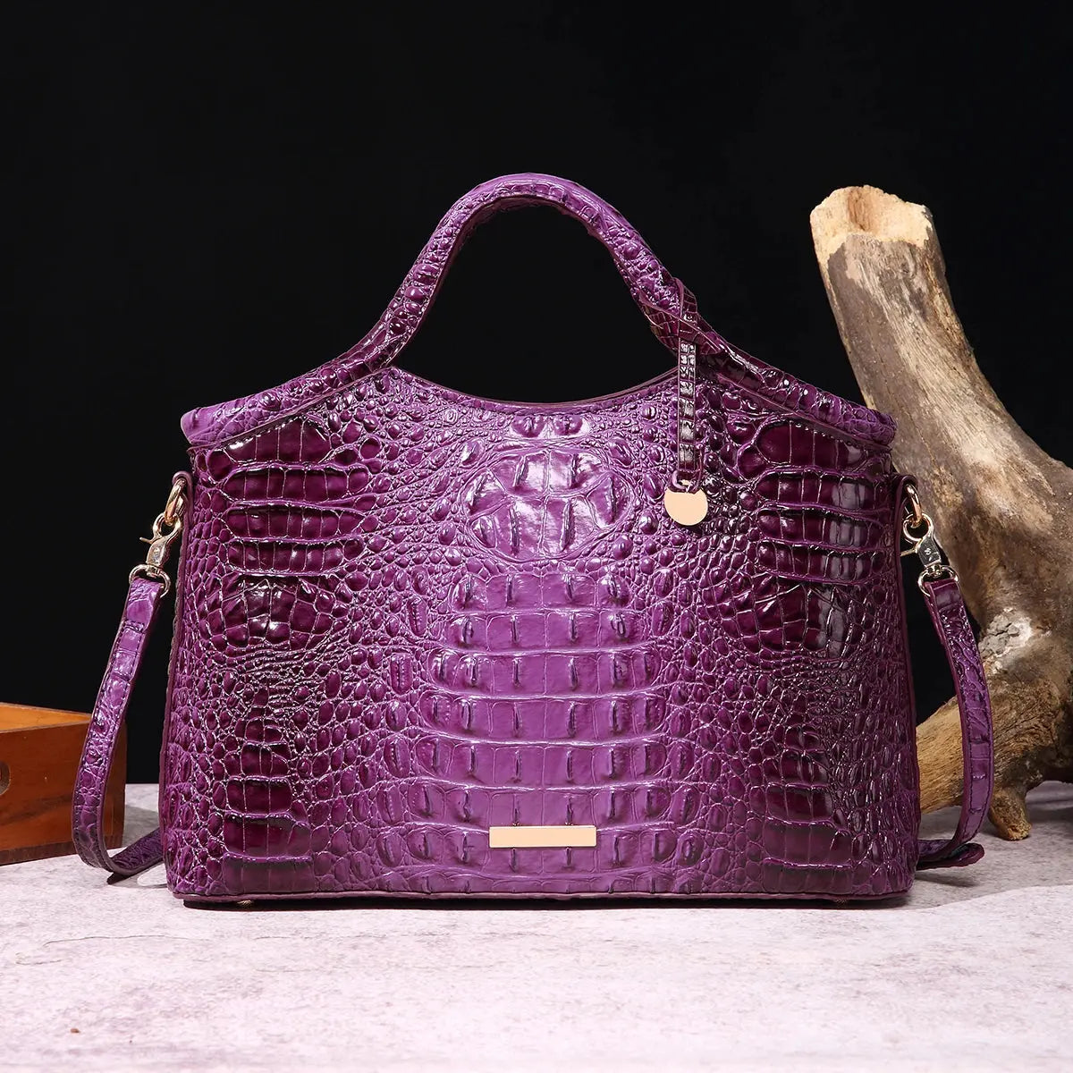 crocodile pattern colorful solid color high-end retro women's handbag JNi3 shop