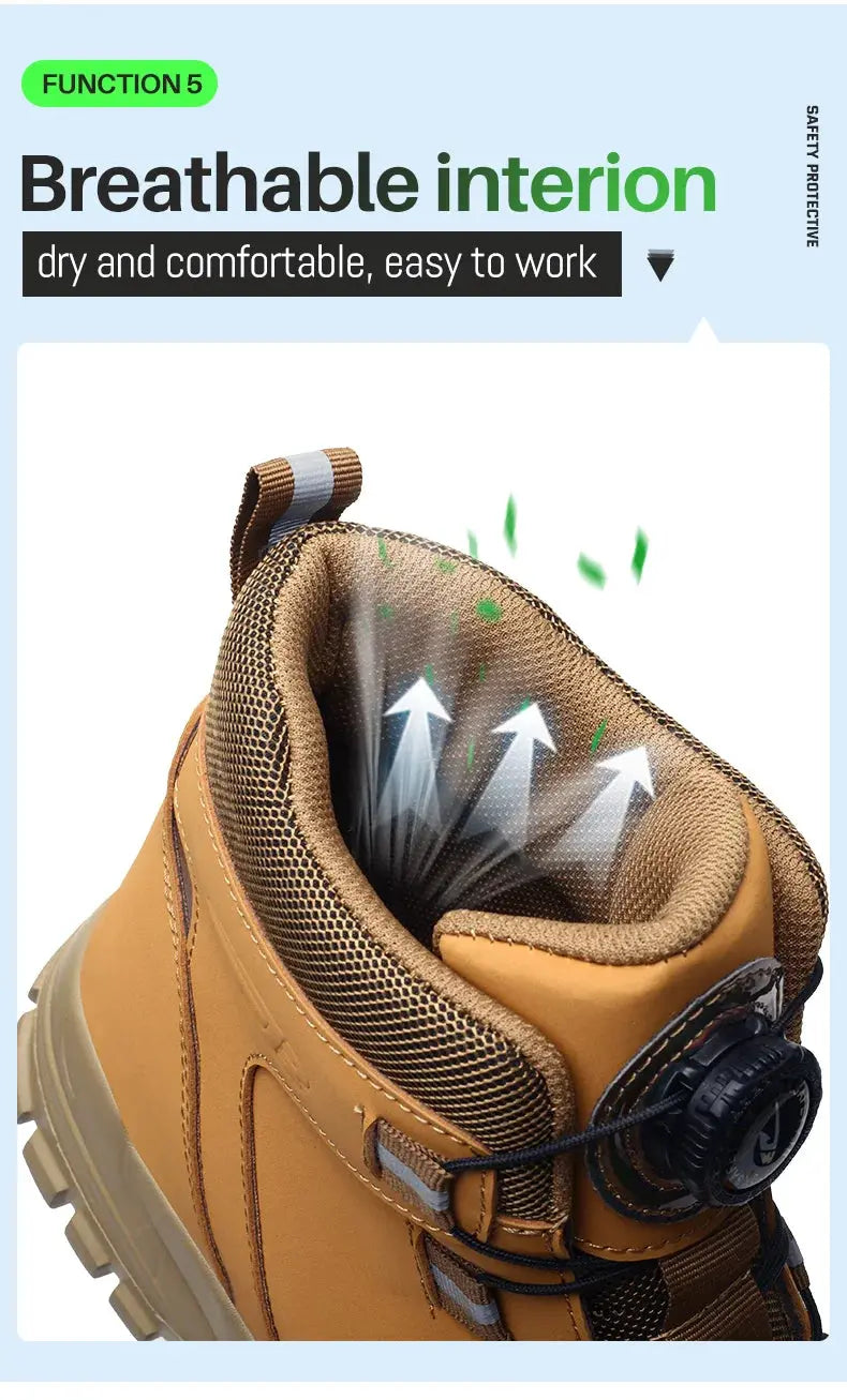 Waterproof Safety Boots Men Indestructible Steel Toe Work Boots Anti-smash Stab-resistant Safety Shoes Biker Botas Para Hombre JNi3 shop