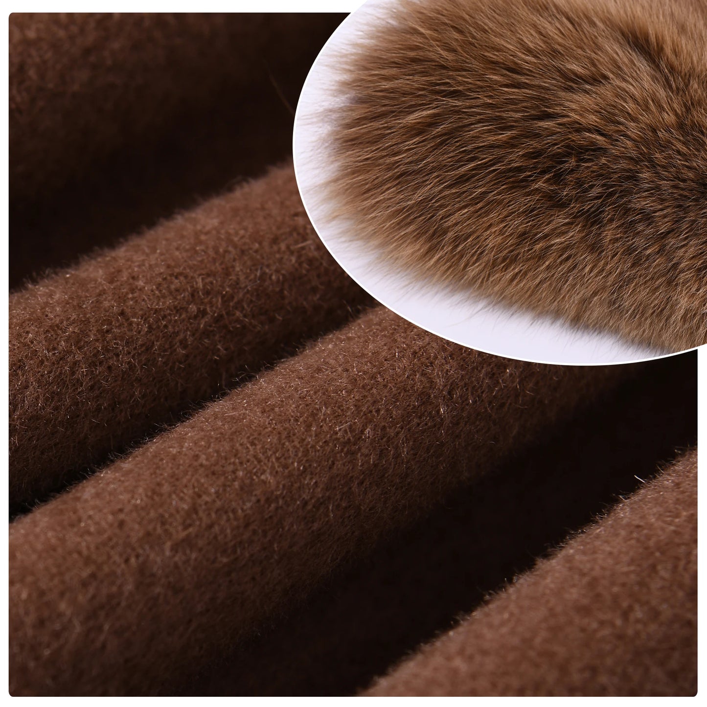 Jxwatcher Women's Wool Coats with Real Fur Cuffs Ladies Fall Fashion Wool & Blend Coats Elegant Winter Outerwear