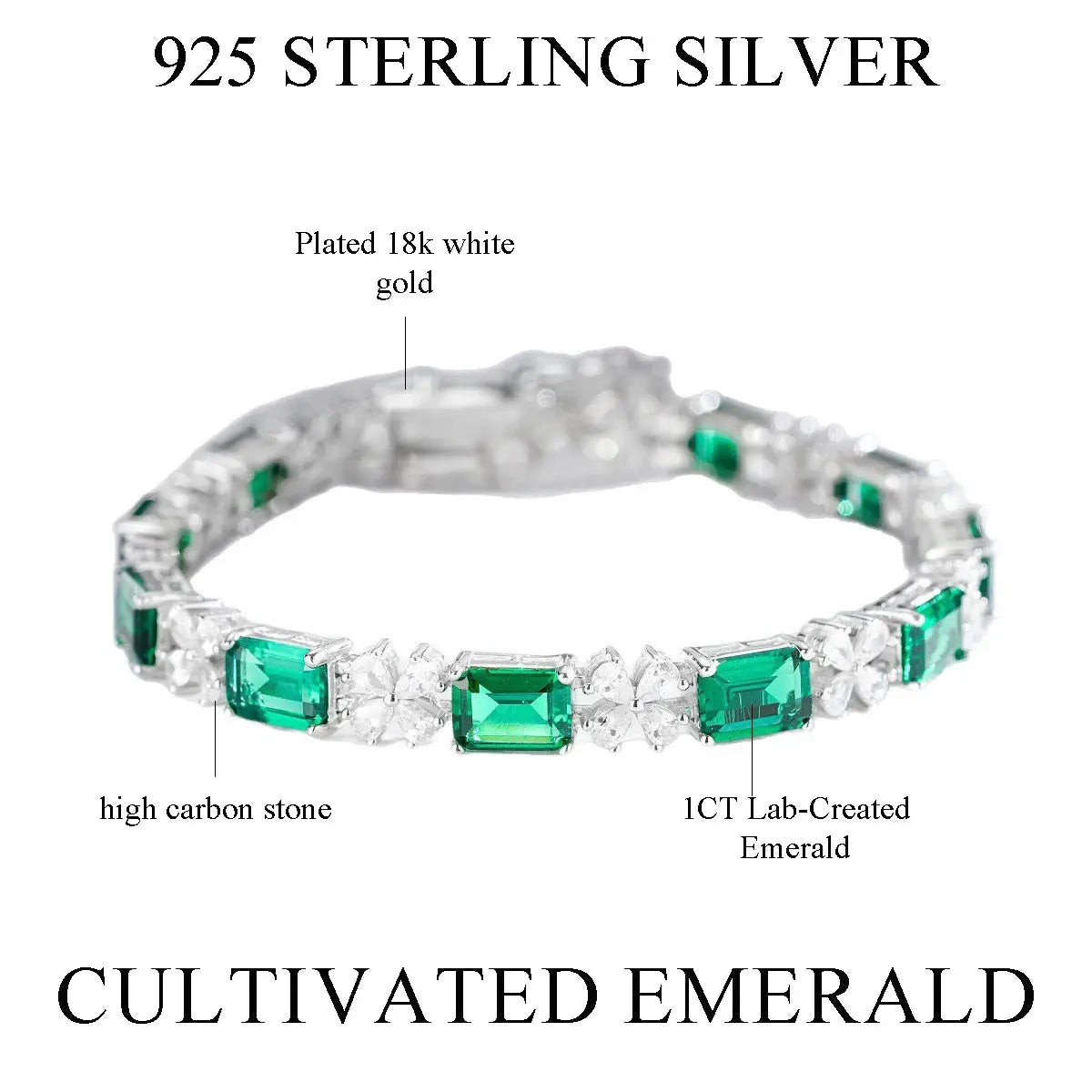 TBCYD 100% 925 Sterling Silver Emerald Ruby Bracelet for Women Luxury High Carbon Diamonds Gemstone Bracelet Bangle Fine Jewelry JNi3 shop