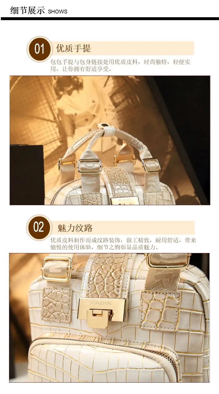 Luxury Designer Brand New High Quality Cowhide Backpack Female Fashion Large Capacity Hand Bill Shoulder Multi-functional Bag