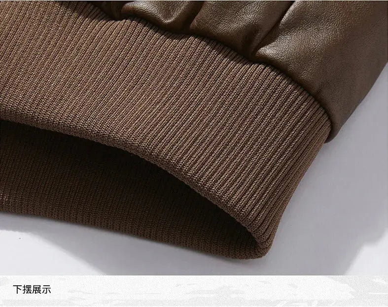 Fleece Fur Collar Windbreaker Coat Male Pu Jacket Men Thick Warm Cashmere Military Bomber Tactical Leather Jackets Mens Outwear JNi3 shop