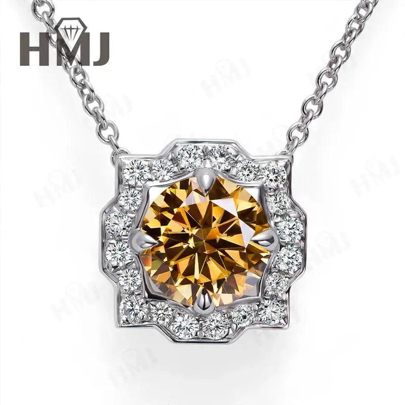 Silver Pendant Necklace for Women 1CT 2CT D Color Moissanite with GRA Certificate 925 Sterling Silver Wedding Necklace Gift JNi3 shop