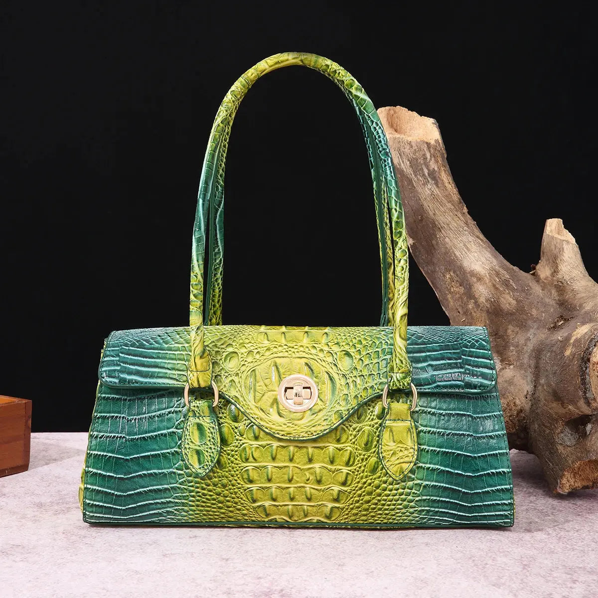 Multicolor Crocodile Pattern Fashion Handheld Stick Bag Large Capacity One Shoulder Underarm Bag Women's Luxury Handbag JNi3 shop