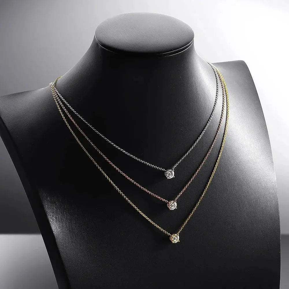 EWYA Luxury 1/2/3/5CT Real D Color Moissanite Pendant Necklace For Women Men 925 Silver Plated 18K Bridal Neck Fine Jewelry Gift JNi3 shop