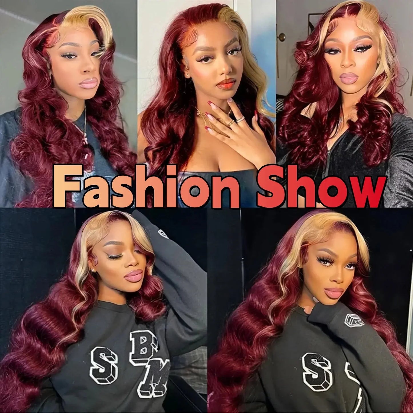 Colored Highlight Hd Transparent Body Wave Lace Front Wigs Omber Blonde With Burgundy Red Human Hair Wigs Brazilian JNi3 shop
