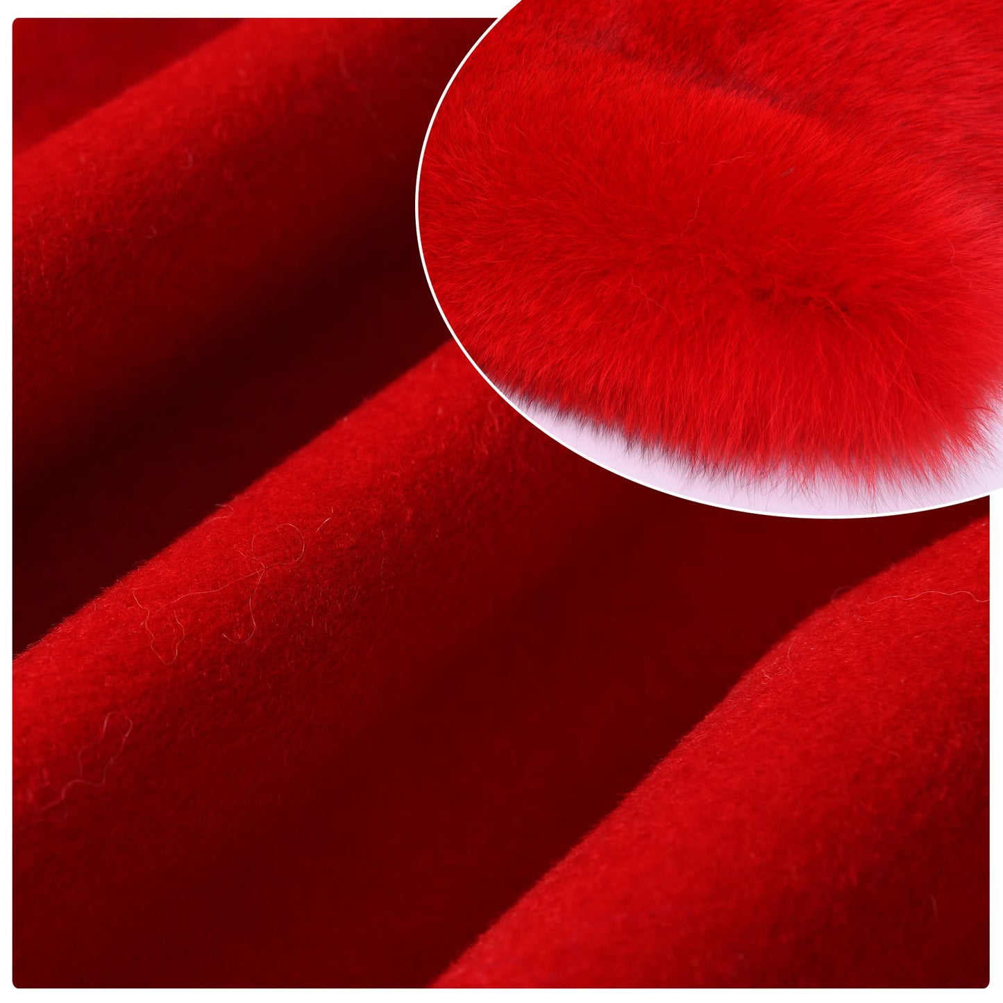 Jxwatcher Women's Wool Coats with Real Fur Cuffs Ladies Fall Fashion Wool & Blend Coats Elegant Winter Outerwear