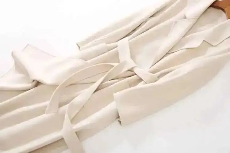 LANMREM 2025 High-End Water Ripple Double-Sided Wool Coat | Long Robe-Style