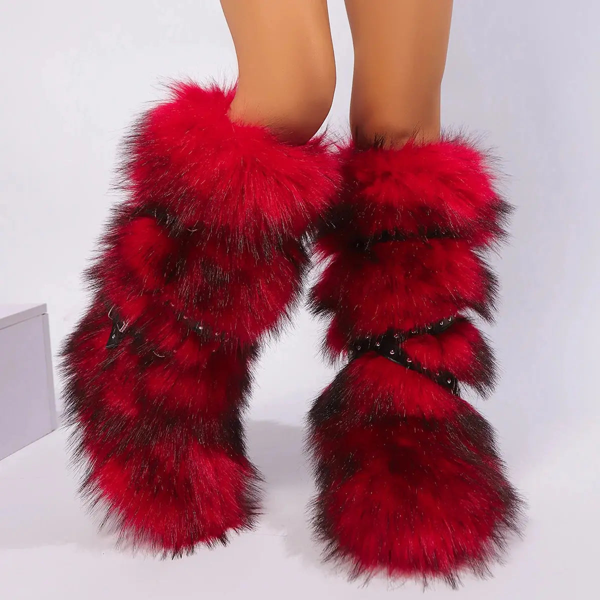 Winter Boots Women Faux Fur Snow Boots Warm Platform Long Boots Cute Plush Over Knee High Boots Y2K Girls Outdoor Furry Shoes JNi3 shop