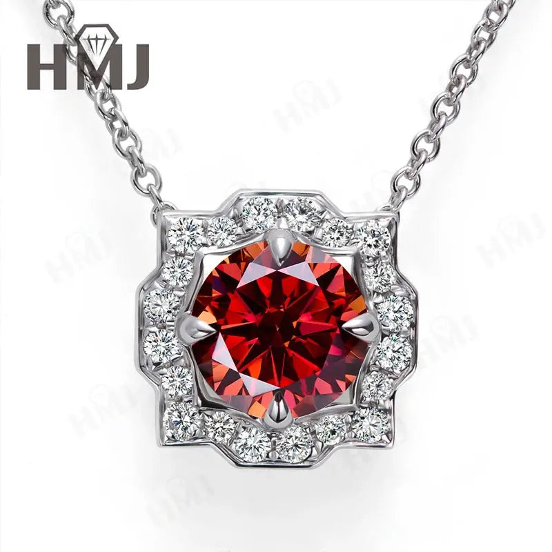 Silver Pendant Necklace for Women 1CT 2CT D Color Moissanite with GRA Certificate 925 Sterling Silver Wedding Necklace Gift JNi3 shop