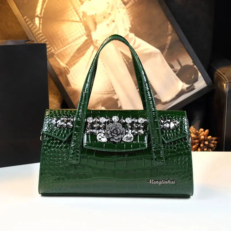 Luxury Designer Brand New High Quality Cowhide Fashion Shoulder Bag Women's Crocodile Print Сумка Женская Hot Sale JNi3 shop