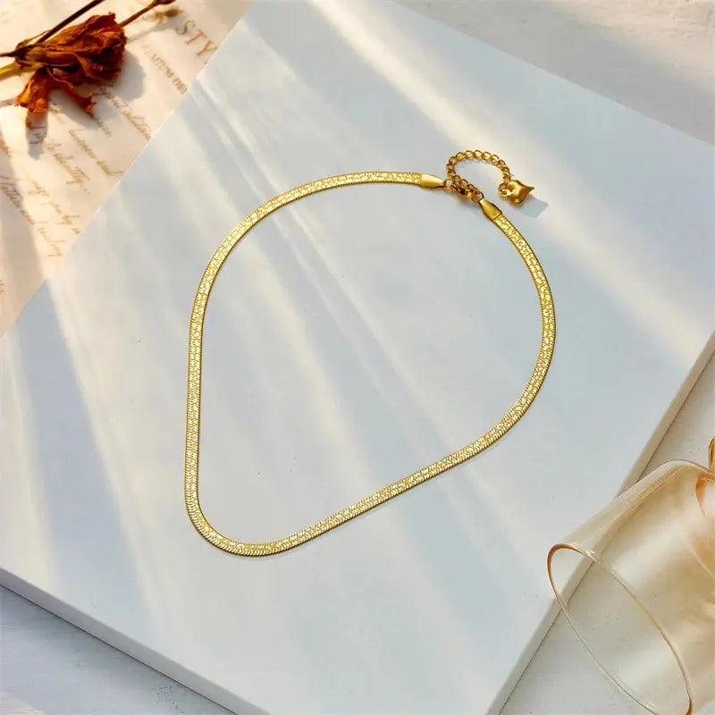 DIEYURO 316L Stainless Steel Gold Color Snake Chain Necklace Bracelets For Women Girl New Waterproof Jewelry Set Wedding Gift JNi3 shop