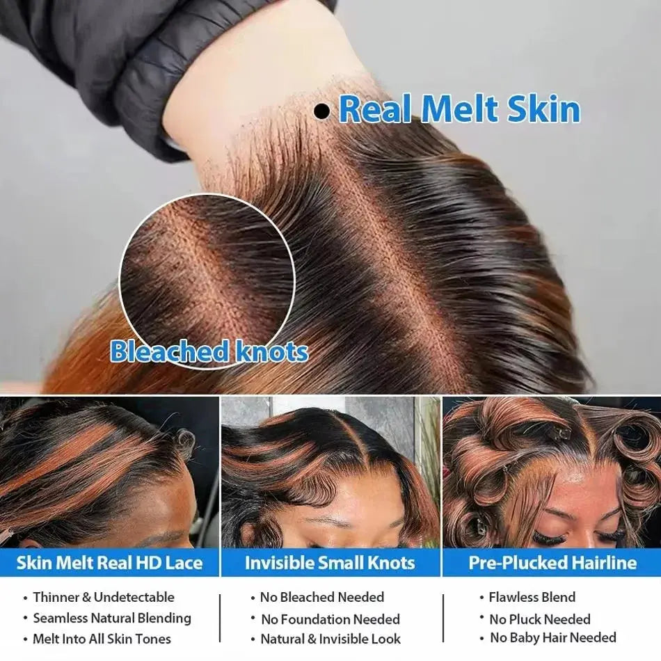 Upgraded 1B/30 Balayage Body Wave 13x4 Highlight Lace Front Human Hair Wig Vietnamese Omber Brown Colored Wig Human Hair JNi3 shop