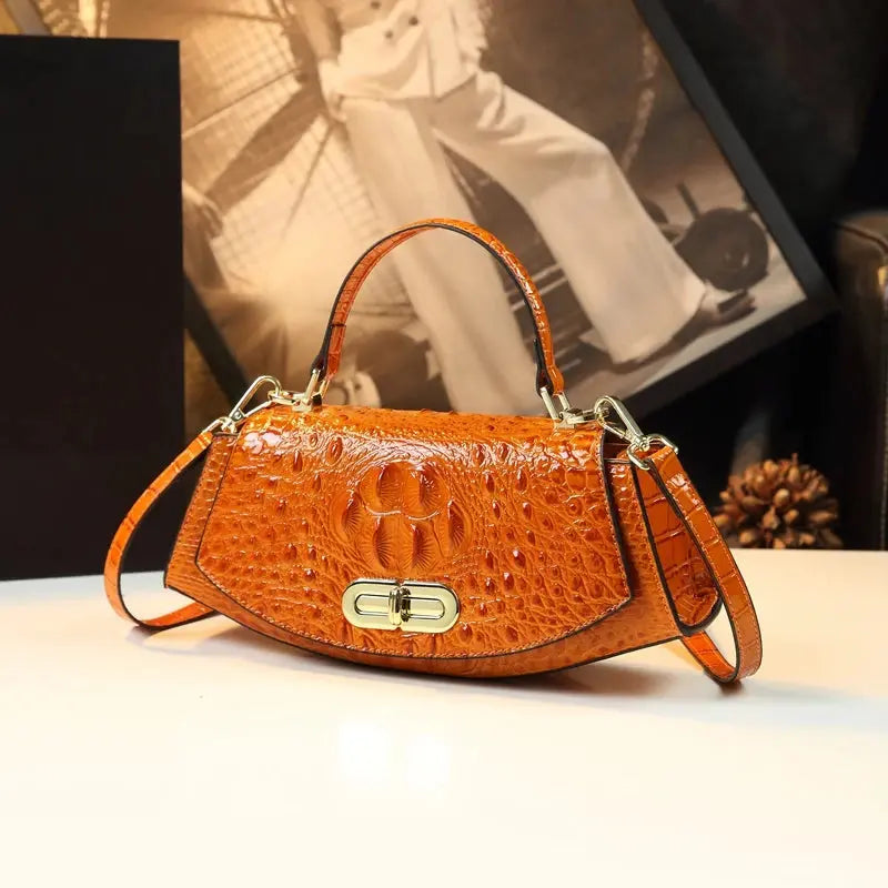 Crocodile Pattern Women's Bag 2023 Ladies Handbags Genuine Leather Small Shoulder Saddle Bag New Trend Portable Crossbody Bags JNi3 shop