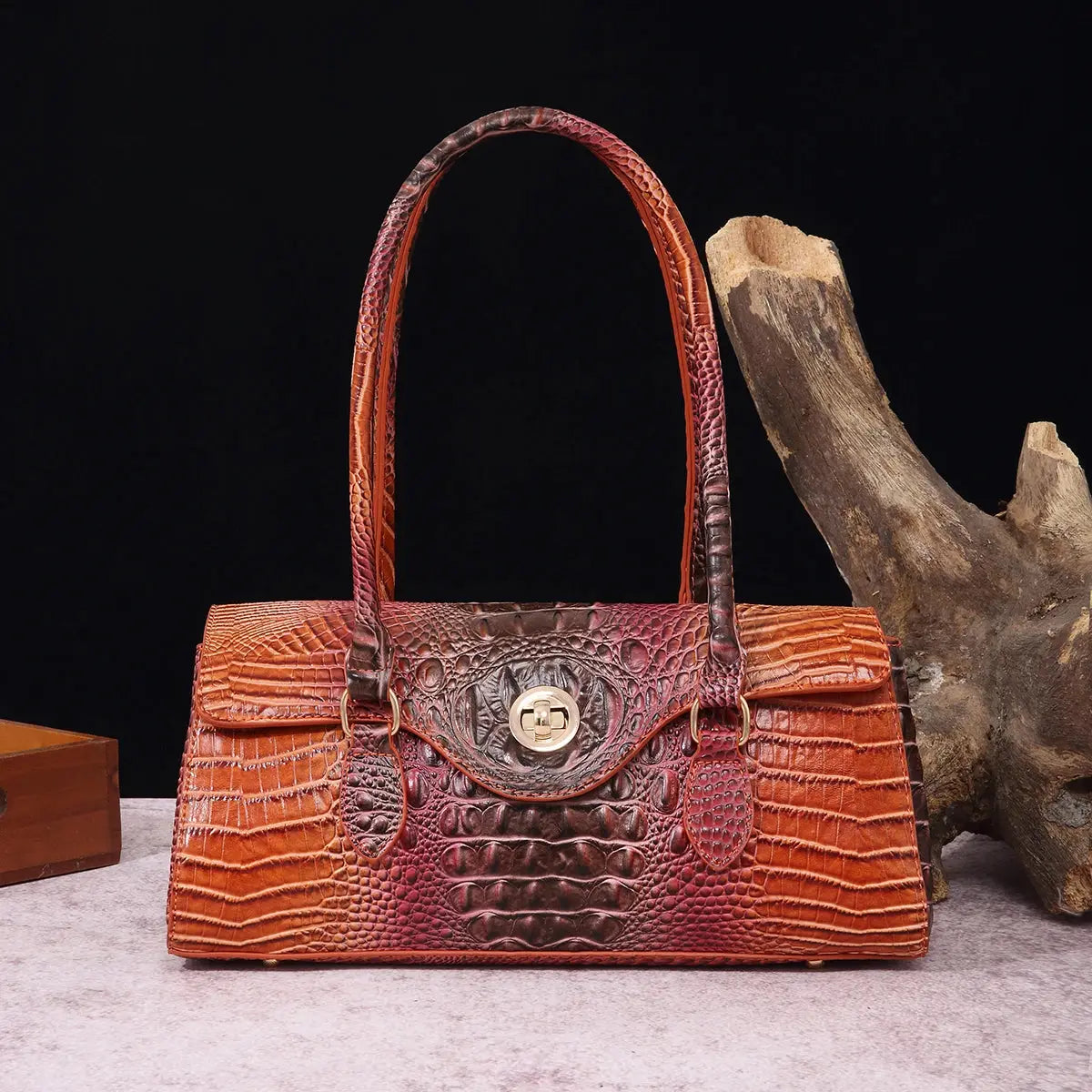 Multicolor Crocodile Pattern Fashion Handheld Stick Bag Large Capacity One Shoulder Underarm Bag Women's Luxury Handbag JNi3 shop