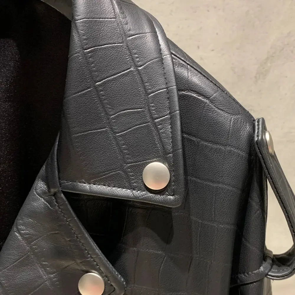 Crocdile Leather Bomber Ladies Real Sheepskin Coat Genuine Sheep Leather Biker Jacket 20325 JNi3 shop