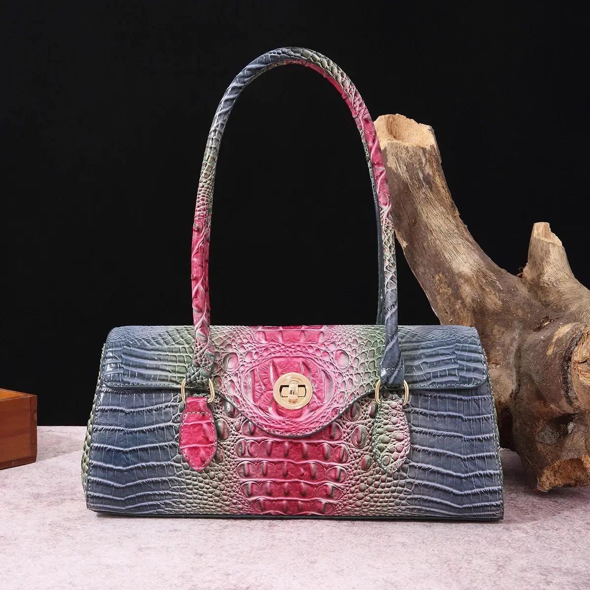 Multicolor Crocodile Pattern Fashion Handheld Stick Bag Large Capacity One Shoulder Underarm Bag Women's Luxury Handbag JNi3 shop