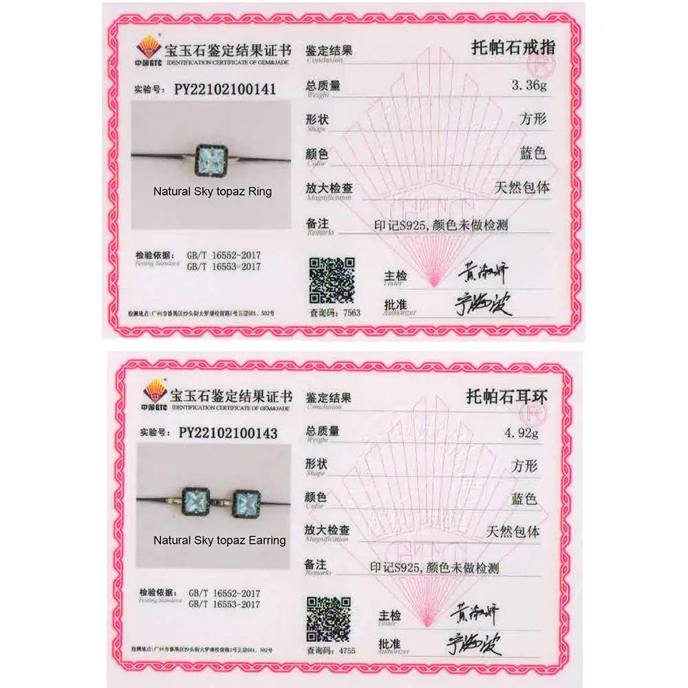 New arrival !925 sterling silver Jewelry set natural gemstone sky blue topaz earring ring women jewelry nice gift for wife JNi3 shop