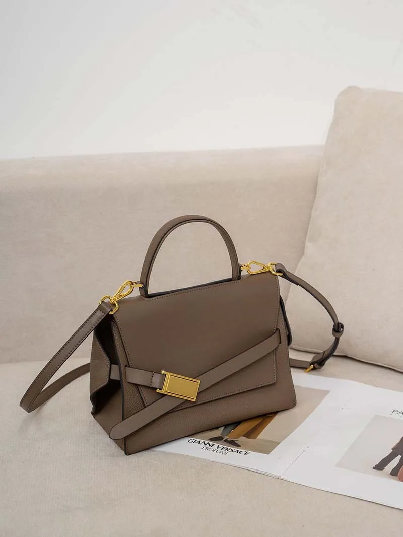 quality leather tote bags women square handbags luxury designer commuter shoulder crossbody bag large capacity