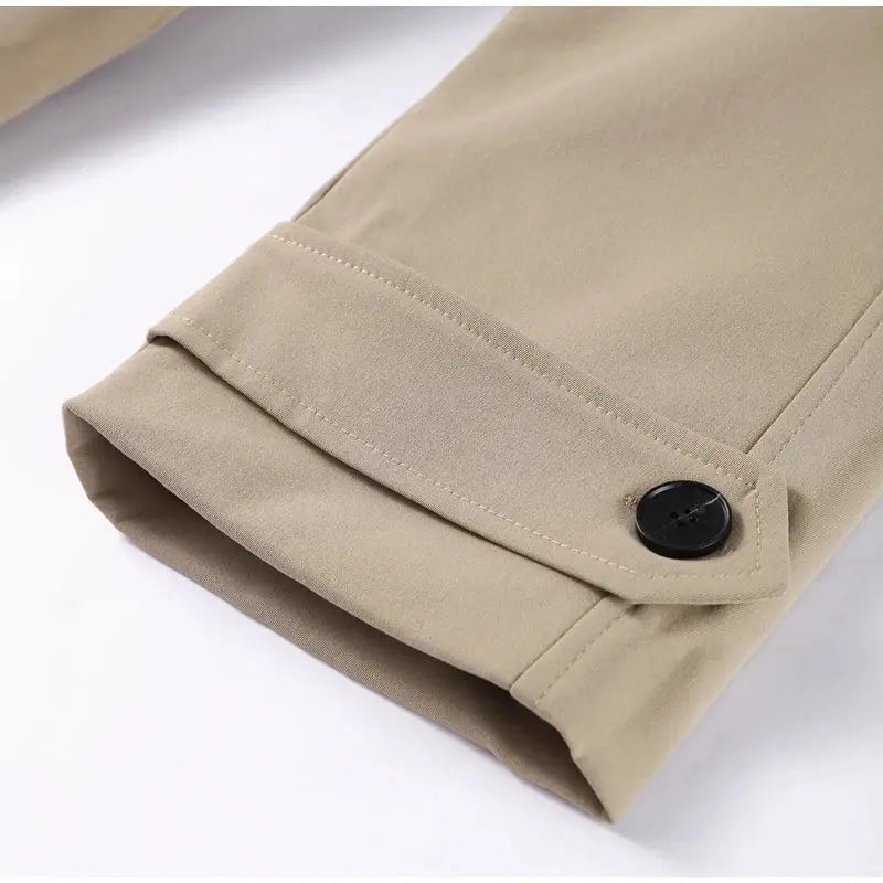 Lace Up Lapel Collar Windbreaker Women Shoulder Pat Long Sleeves Wide Shoulder Coats 2025 Autumn Commute Daily Jacket JNi3 shop