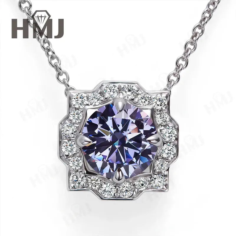 Silver Pendant Necklace for Women 1CT 2CT D Color Moissanite with GRA Certificate 925 Sterling Silver Wedding Necklace Gift JNi3 shop