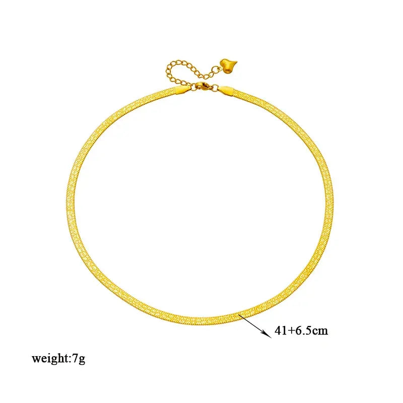 DIEYURO 316L Stainless Steel Gold Color Snake Chain Necklace Bracelets For Women Girl New Waterproof Jewelry Set Wedding Gift JNi3 shop