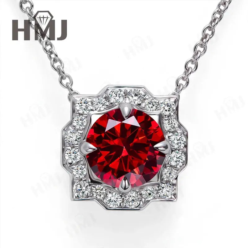 Silver Pendant Necklace for Women 1CT 2CT D Color Moissanite with GRA Certificate 925 Sterling Silver Wedding Necklace Gift JNi3 shop