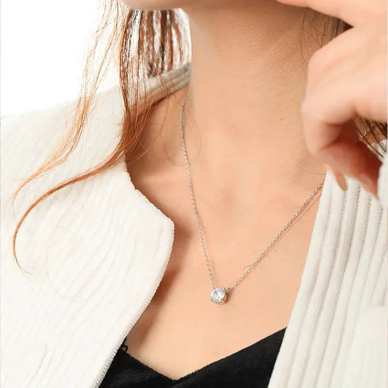 EWYA Luxury 1/2/3/5CT Real D Color Moissanite Pendant Necklace For Women Men 925 Silver Plated 18K Bridal Neck Fine Jewelry Gift JNi3 shop