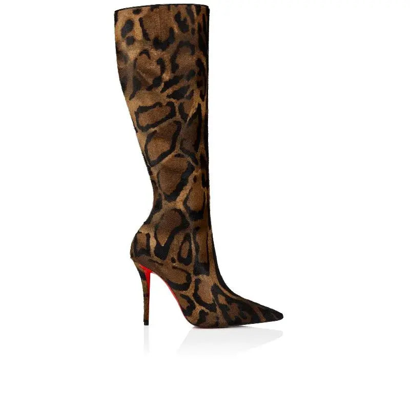 sexy suede leopardprint pointed banquetboots JNi3 shop