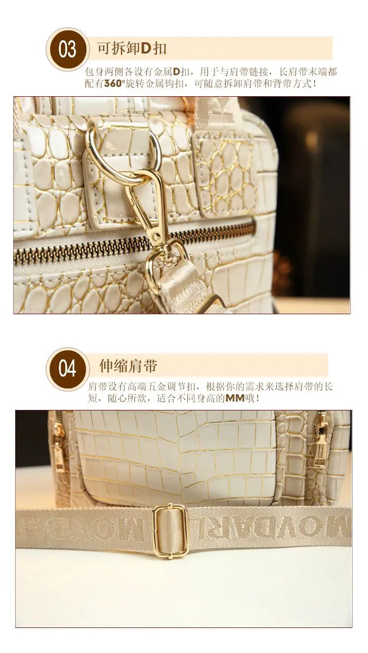 Luxury Designer Brand New High Quality Cowhide Backpack Female Fashion Large Capacity Hand Bill Shoulder Multi-functional Bag