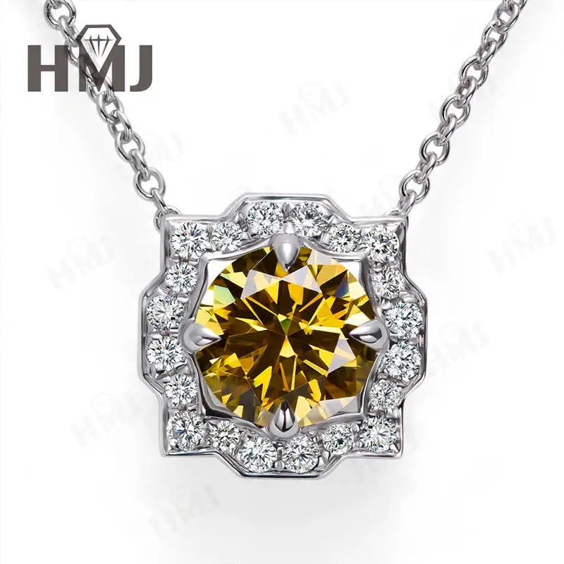 Silver Pendant Necklace for Women 1CT 2CT D Color Moissanite with GRA Certificate 925 Sterling Silver Wedding Necklace Gift JNi3 shop