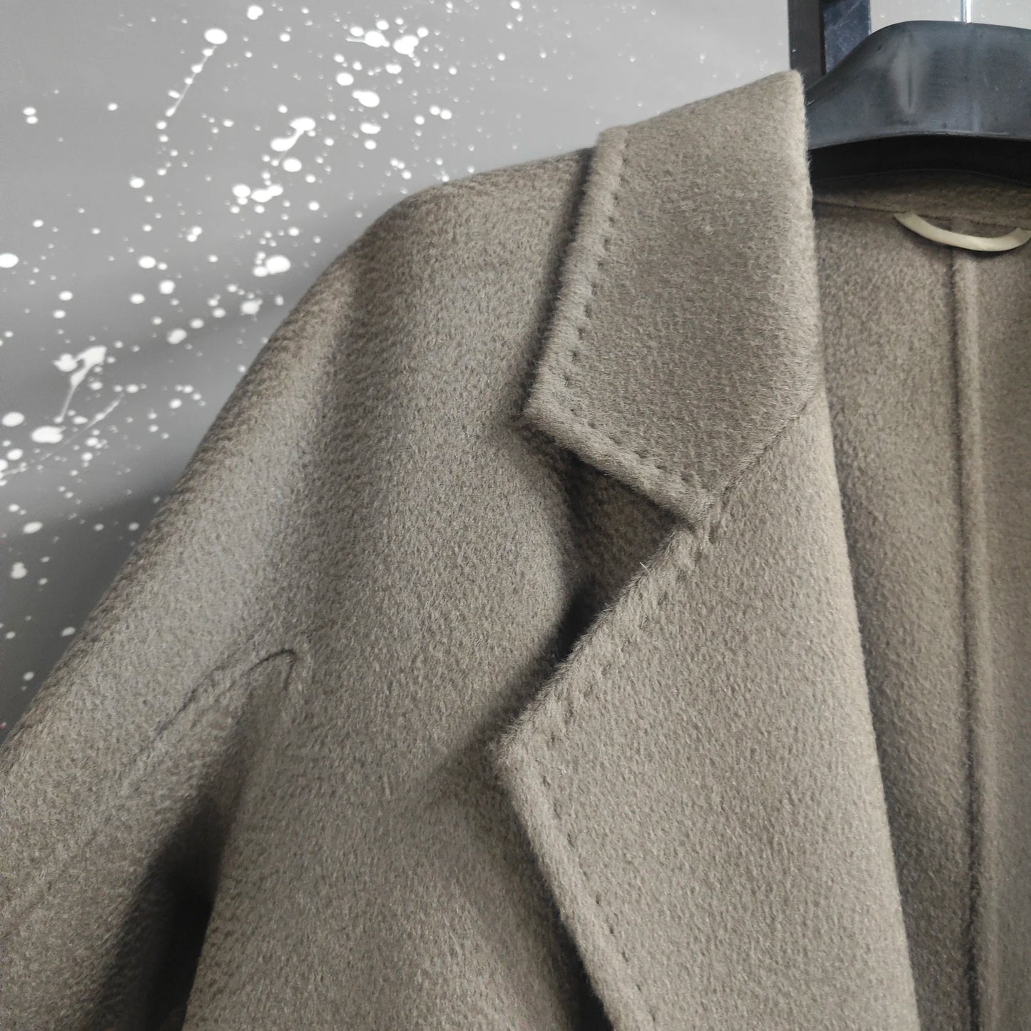 LANMREM 2025 High-End Water Ripple Double-Sided Wool Coat | Long Robe-Style