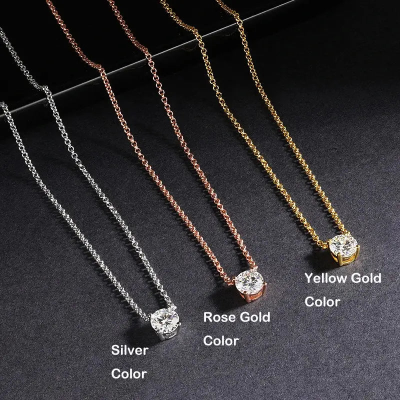 EWYA Luxury 1/2/3/5CT Real D Color Moissanite Pendant Necklace For Women Men 925 Silver Plated 18K Bridal Neck Fine Jewelry Gift JNi3 shop