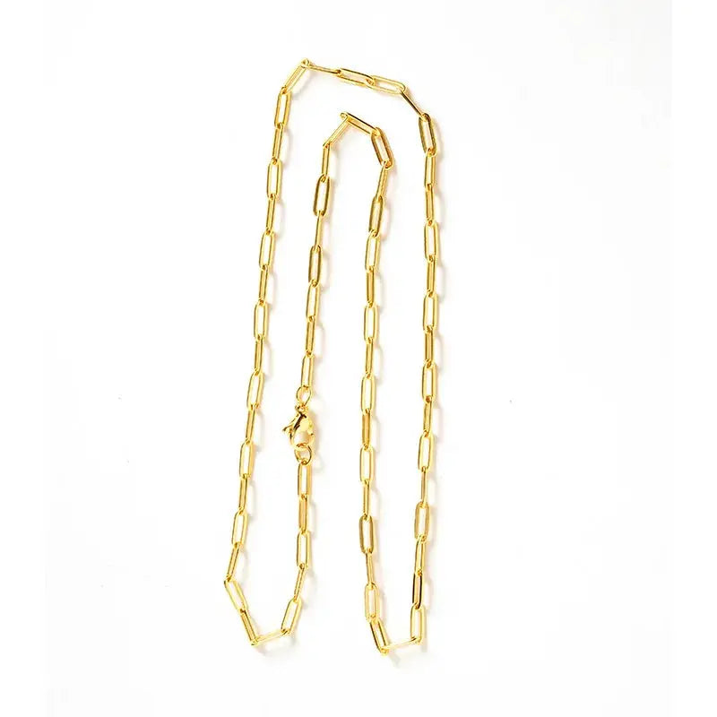 Luxury 24K 9999 Pure Gold real gold Women's Geometric Ring Necklace Light Luxury Chain JNi3 shop