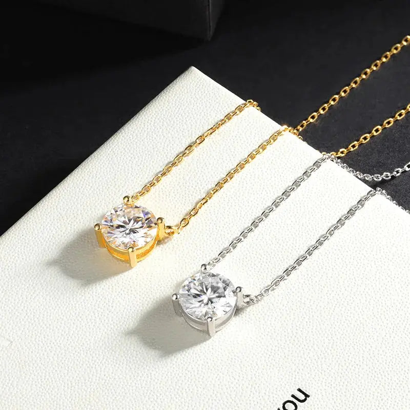 EWYA Luxury 1/2/3/5CT Real D Color Moissanite Pendant Necklace For Women Men 925 Silver Plated 18K Bridal Neck Fine Jewelry Gift JNi3 shop