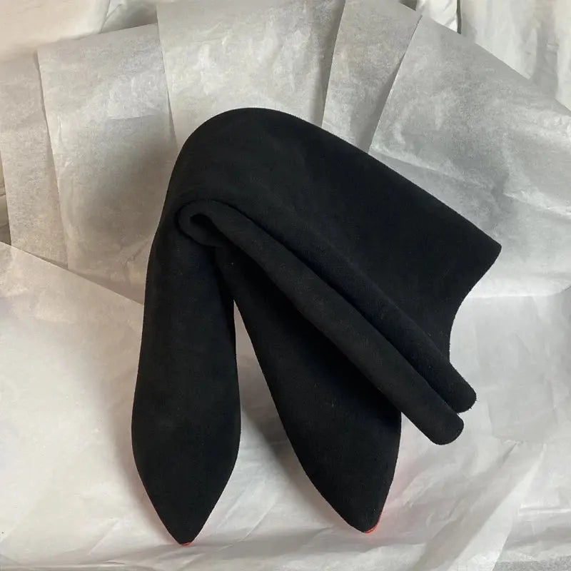 Ods Luxury Designer Sexy Pointed Toe Pole Knee High Brown Black Leather Red Sole Botas Mujer Boots For Women 8 10cm Big JNi3 shop