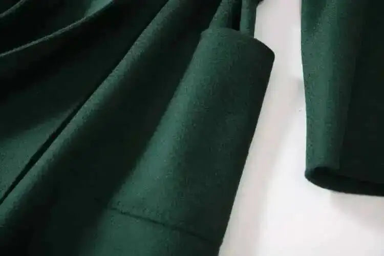 LANMREM 2025 High-End Water Ripple Double-Sided Wool Coat | Long Robe-Style