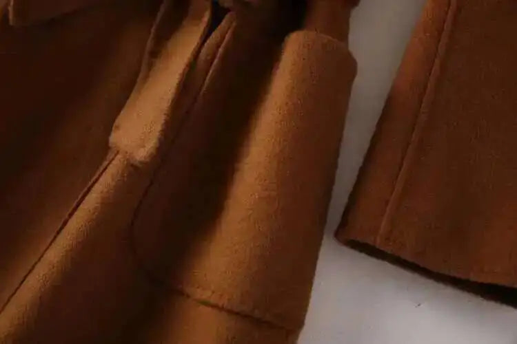 LANMREM 2025 High-End Water Ripple Double-Sided Wool Coat | Long Robe-Style