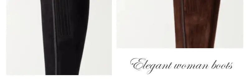 Ods Luxury Designer Sexy Pointed Toe Pole Knee High Brown Black Leather Red Sole Botas Mujer Boots For Women 8 10cm Big JNi3 shop