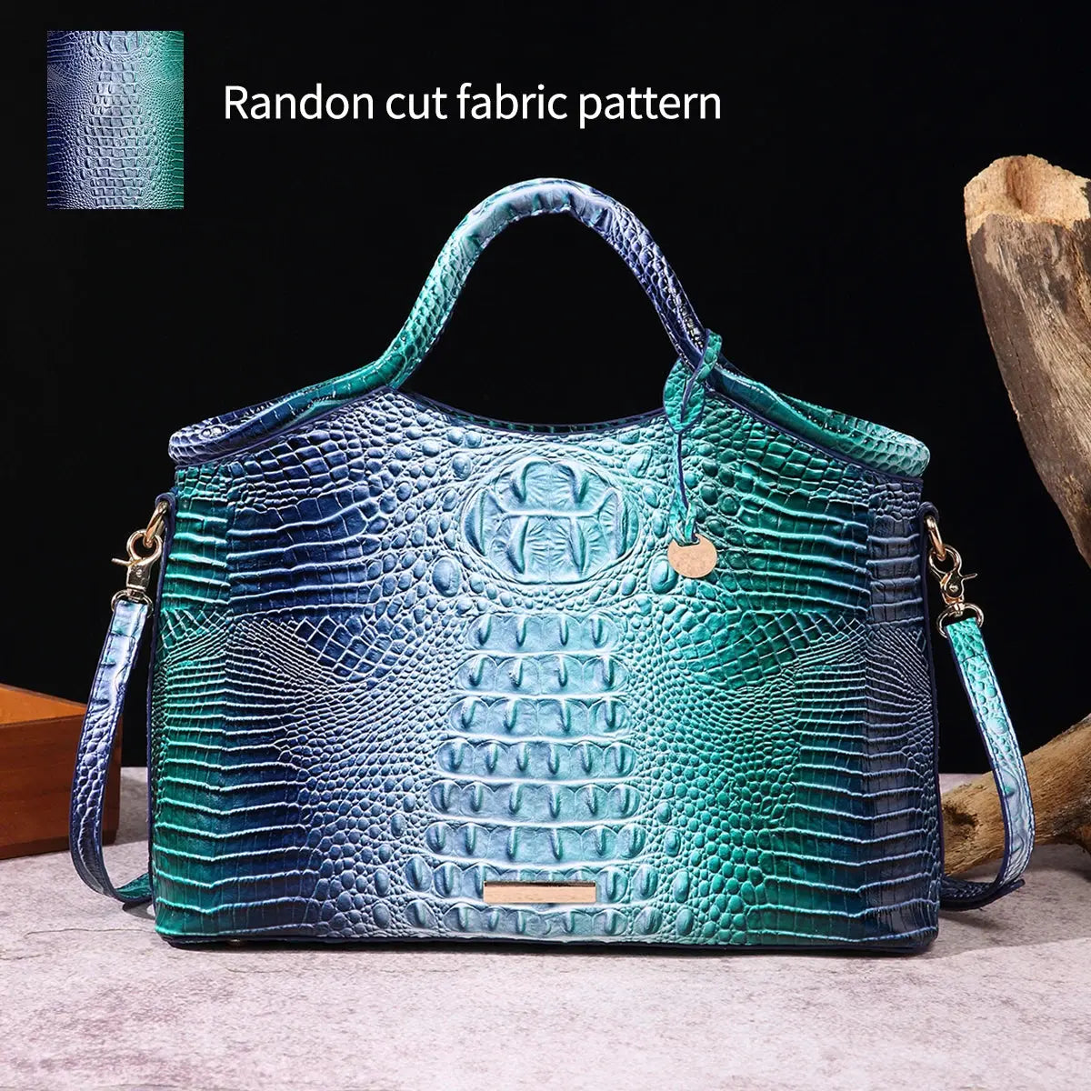 crocodile pattern colorful solid color high-end retro women's handbag JNi3 shop