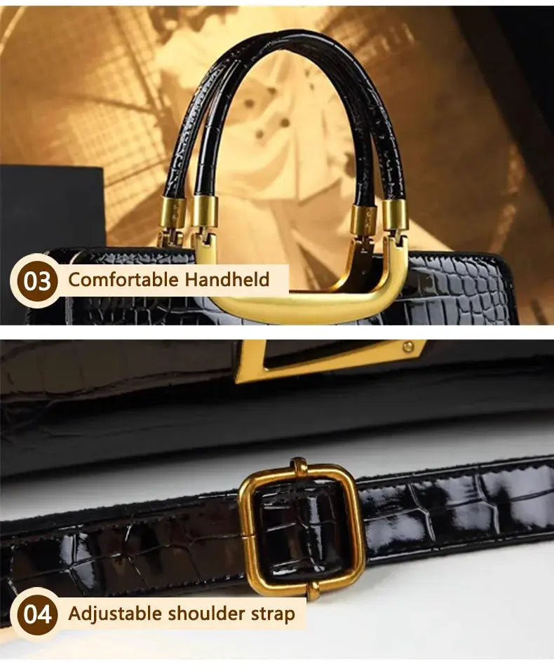 A new style of light luxury and fashionable women's mother bag with a large capacity hand-held tote in crocodile pattern JNi3 shop